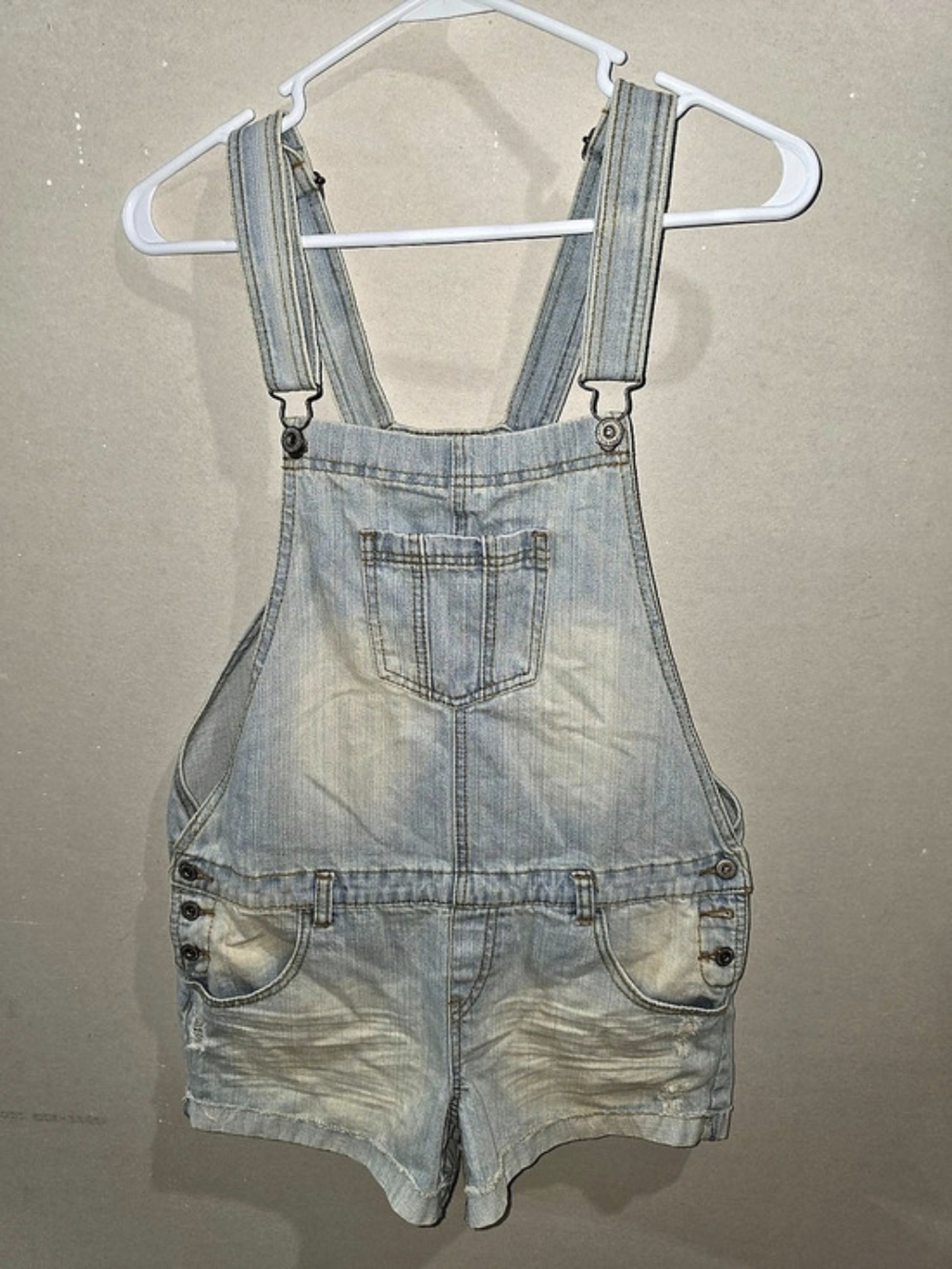 Denim Short Overalls in Blue